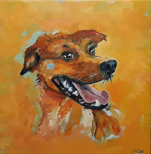 Katarzyna Kozłowska - "Roll the ball" 55x55cm