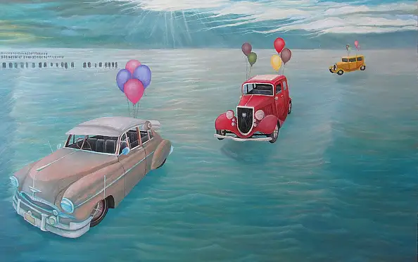 Krzysztof Polaczenko, AUTO 2014, Dipinto acrilico, Quadro a olio - tavola, 93 x 59