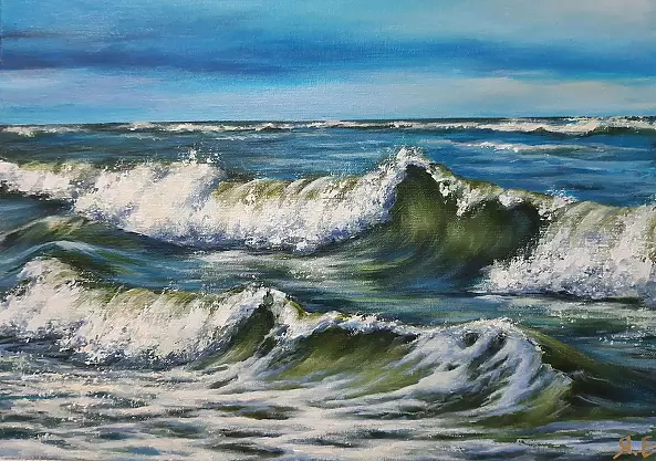Yana Yeremenko - "SEA",acrylic painting, seascape