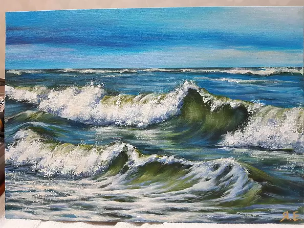 Yana Yeremenko - "SEA",acrylic painting, seascape