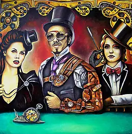 Marcin Jakub Kochański, SECRET TIME MACHINE II, Obraz olejny - płótno, 100 x 80