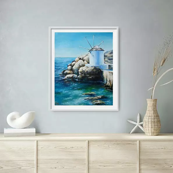 Yana Yeremenko - "SERENITY", GREEK LANDSCAPE, ACRYLIC PAINTING