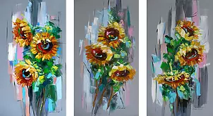 Dorota Łaz - SUNFLOWERS - TRYPTIC