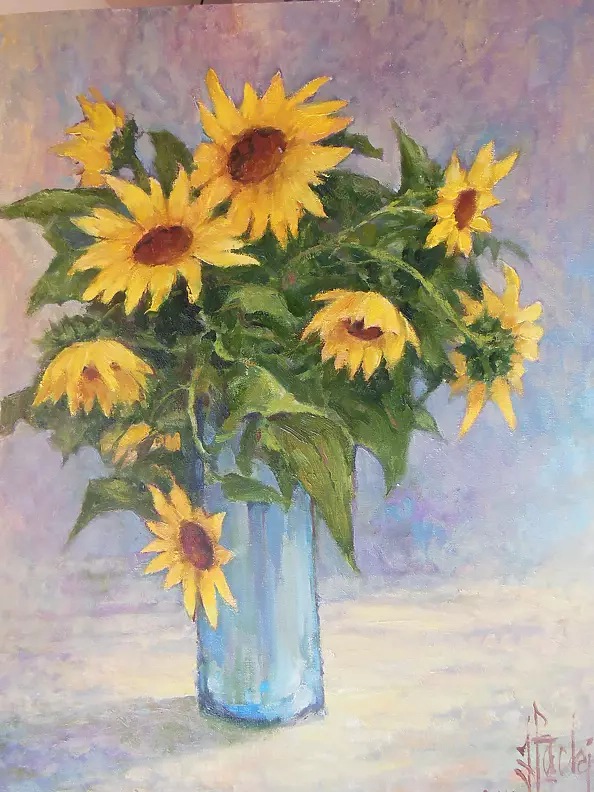 Józef Łącki - SUNFLOWERS IN A BLUEBERRY