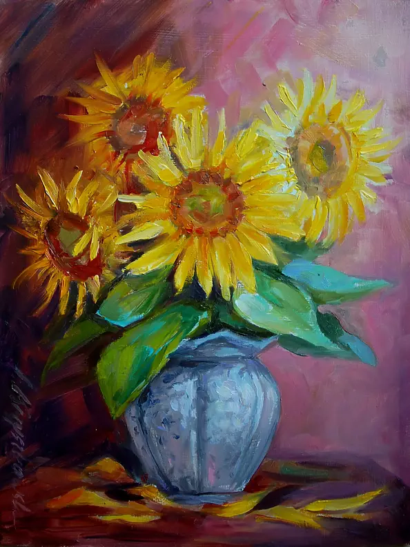 Izabela Krzyszkowska - Sunflowers in a Vase