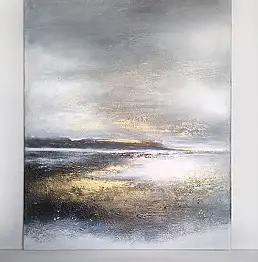 Dorie Ann, SOPOT 04 abstrakte Landschaft, Weitere, Acrylgemälde, Mischtechniken - Leinwand, 40 x 50