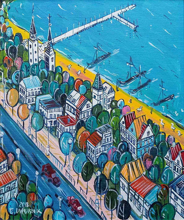 Edward Dwurnik - SOPOT - OIL PAINTING