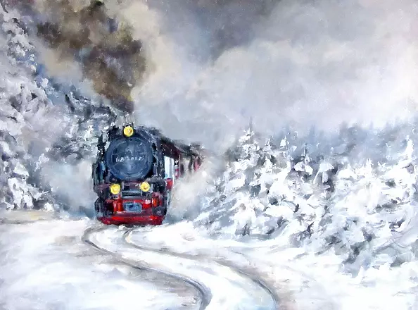 Bernadeta Nowak - OLD LOCOMOTIVE - WINTER
