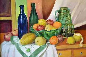 Zenon Różycki - STILL LIFE WITH TWO BOTTLES