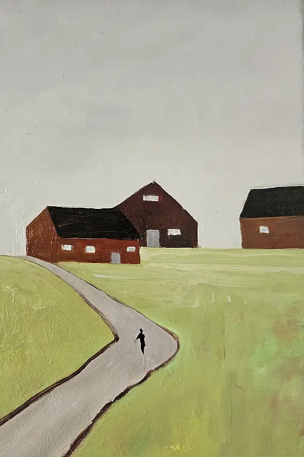 Mariusz Makuła, АМБАРЫ, Масляная картина - холст, 48 x 100