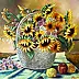 Zenon Różycki - Sonnenblumen in einem Korb