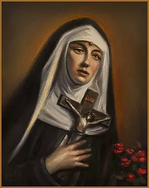 Damian Gierlach - ŚWIĘTA RITA portret olejny Damian Gierlach