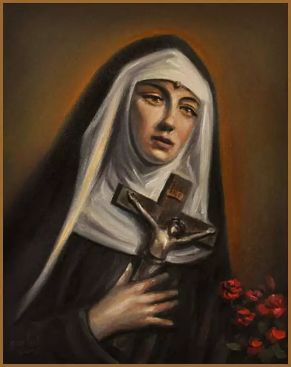 Damian Gierlach - ŚWIĘTA RITA portret olejny Damian Gierlach