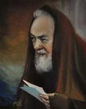 Damian Gierlach - HOLY FATHER PIO INTENTION portrait oil painting GIERLACH