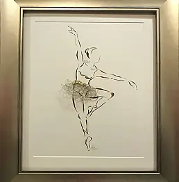 Anna Godlewska, SYLFIDA No. 3 в золотом ту-ту, Акрилова картина, Інші - картон/цупкий картон, 72 x 82