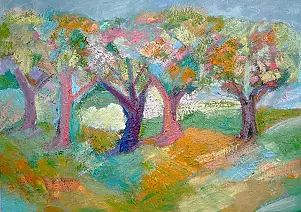 Anna Skowronek - Orchard oil painting on canvas