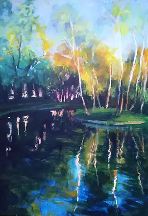   - A waterfall in the Planty Park