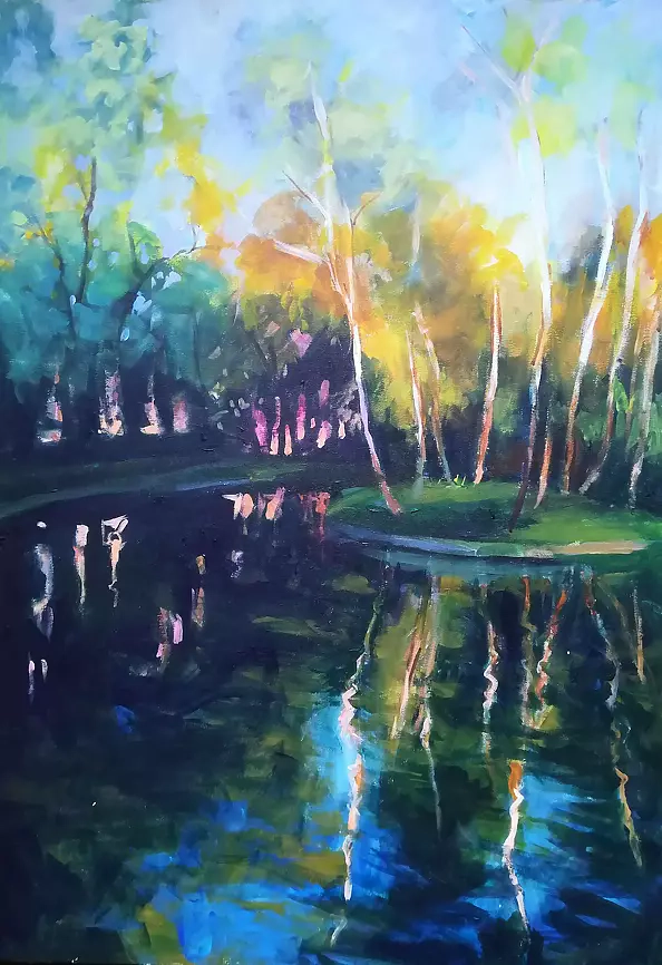 Renata Rychlik - A waterfall in the Planty Park