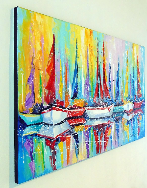 Olha Darchuk - Sailboats by the pier