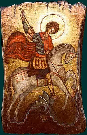 Tadeusz Zieliński - Ikona - Święty Jerzy (deska morska)