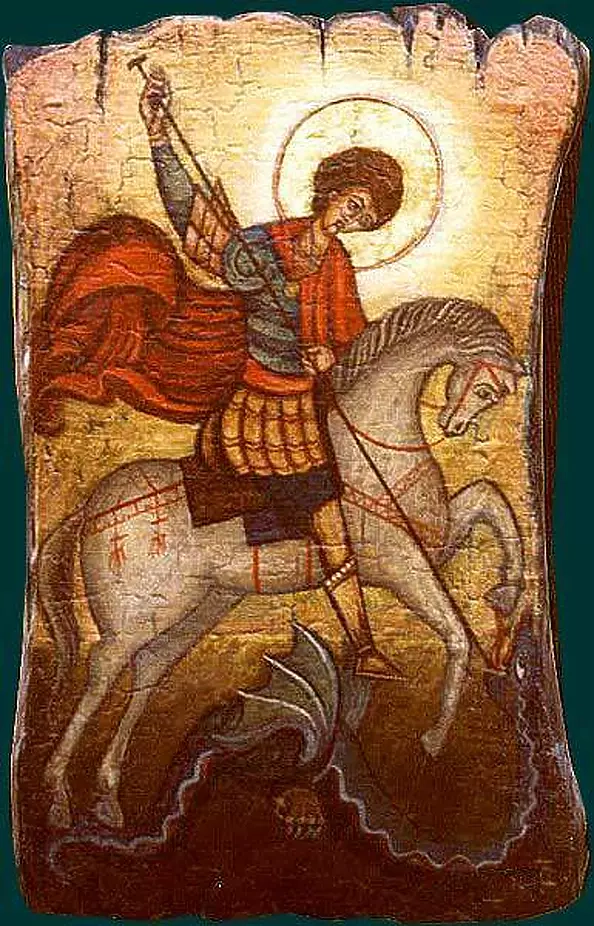 Tadeusz Zieliński - Ikona - Święty Jerzy (deska morska)