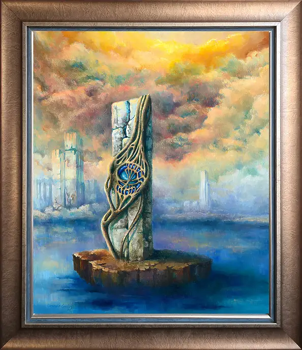 Urszula Świtaj, Samotna wyspa, Laserunek, Obraz olejny - płótno, 46 x 55