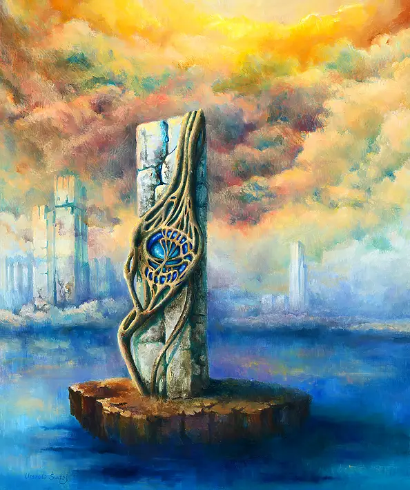 Urszula Świtaj, Samotna wyspa, Laserunek, Obraz olejny - płótno, 46 x 55