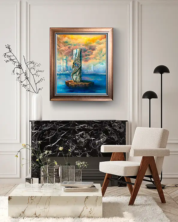 Urszula Świtaj, Samotna wyspa, Laserunek, Obraz olejny - płótno, 46 x 55