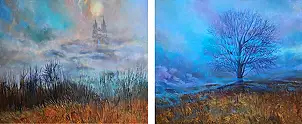 Urszula Świtaj, "Samotność we mgle", Inne, Obraz akrylowy - płótno, 110 x 46