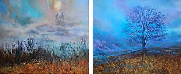 Urszula Świtaj, "Samotność we mgle", Inne, Obraz akrylowy - płótno, 110 x 46