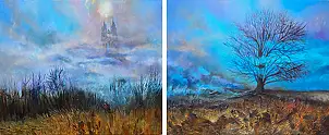Urszula Świtaj, Loneliness in the fog, Other, Acrylic painting, Mixed media - canvas, 110 x 46