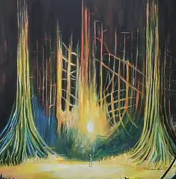 Anna Forycka Putiatycka, Allein unter den Elementen, Ölbild - Leinwand, 80 x 100