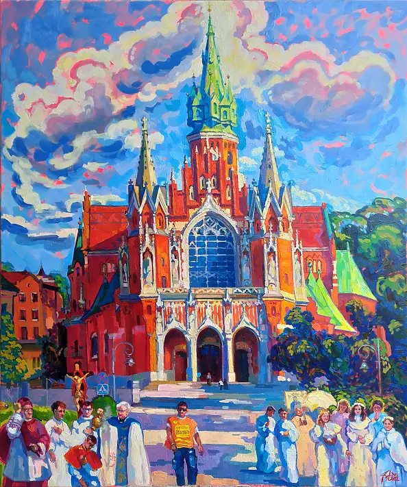 Anastasiia Kurkova, Sanctuary of Modern Life, Oil painting - canvas, 100 x 120