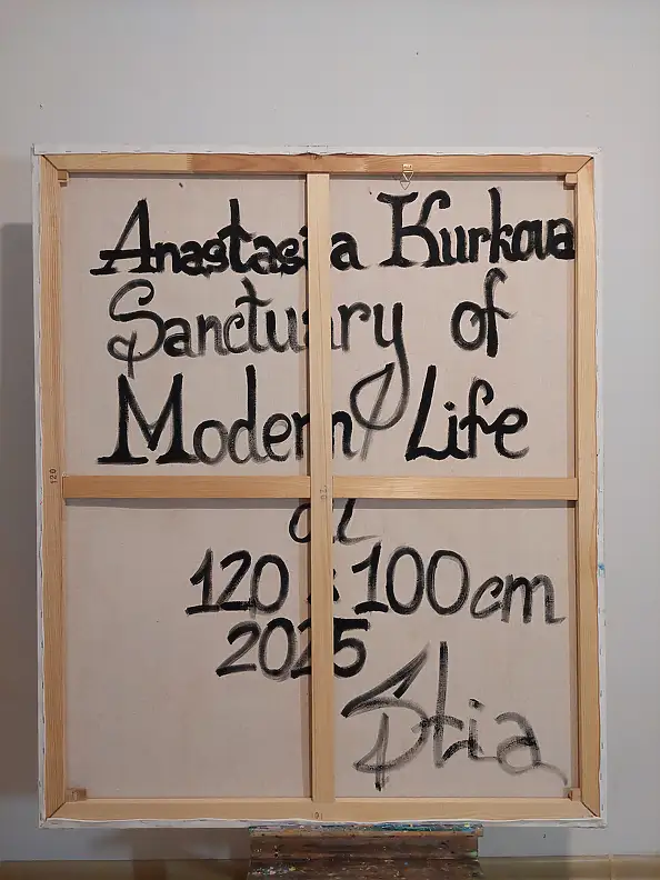 Anastasiia Kurkova, Sanctuary of Modern Life, Oil painting - canvas, 100 x 120