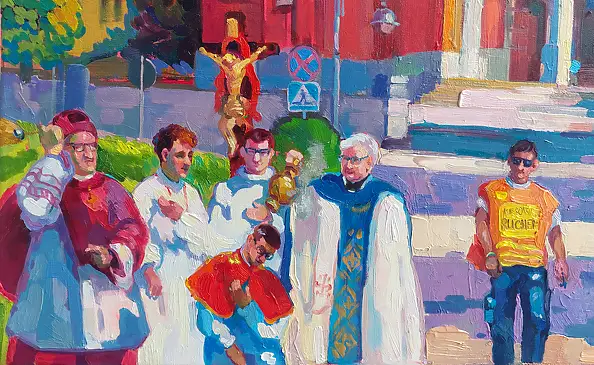 Anastasiia Kurkova, Sanctuary of Modern Life, Oil painting - canvas, 100 x 120