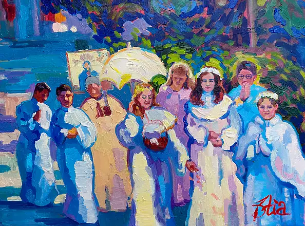 Anastasiia Kurkova, Sanctuary of Modern Life, Oil painting - canvas, 100 x 120