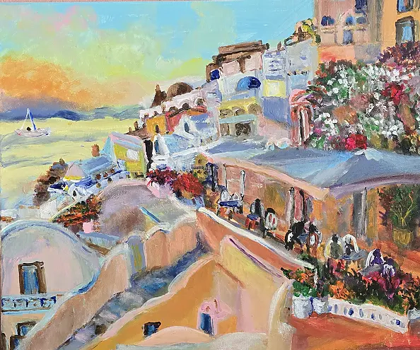 Krystyna Mościszko - Santorini on canvas