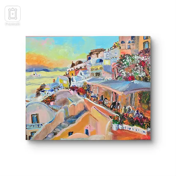 Krystyna Mościszko - Santorini on canvas