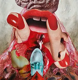 Patrycja Bajer, Sapiosexualität oder langsames Lesen zwischen den Zeilen, Collage, Acrylgemälde - Papier, 34 x 48