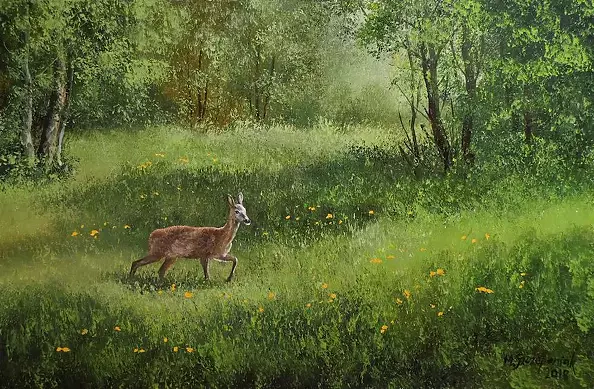 Marek Szczepaniak - Sarna na leśnej łące