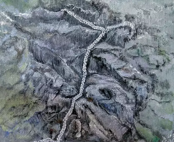 Helga Maria RADOCHOŃSKA - Ściana skalna z łańcuchem