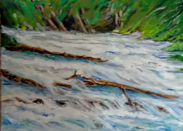 Helga Maria RADOCHOŃSKA - Ściana skalna z łańcuchem