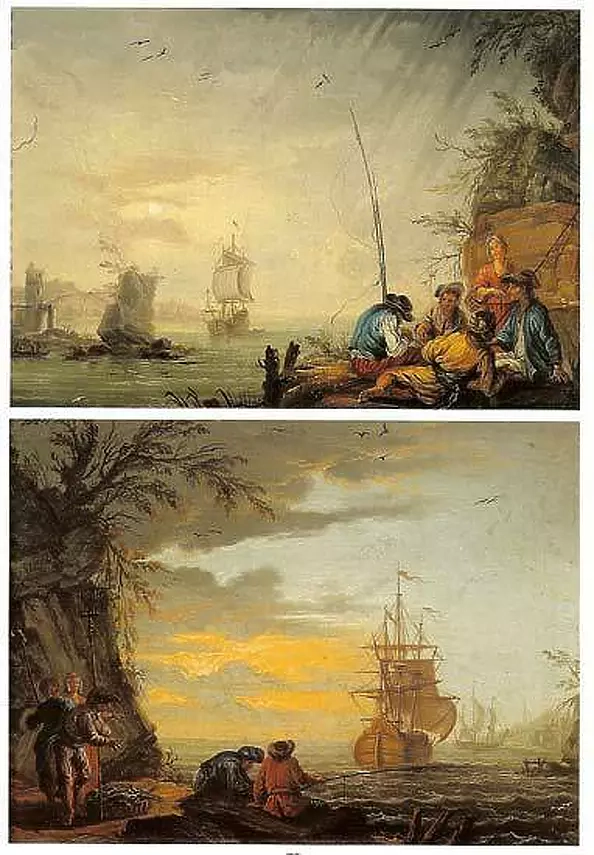 Albertus van derBurch - Scčne de porty méditérranéens, anime de Pecheurs