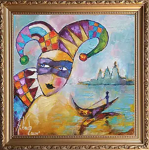 Anna Wach, Secrets of Venice, Impasto, Oil painting - canvas, 35 x 35