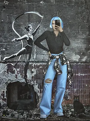 Nataliya Bagatskaya - Selfie with Banksy's art