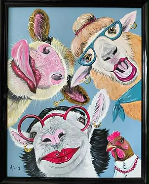 Agnieszka Mantaj, Selfie, Acrylgemälde - Platte, 40 x 50