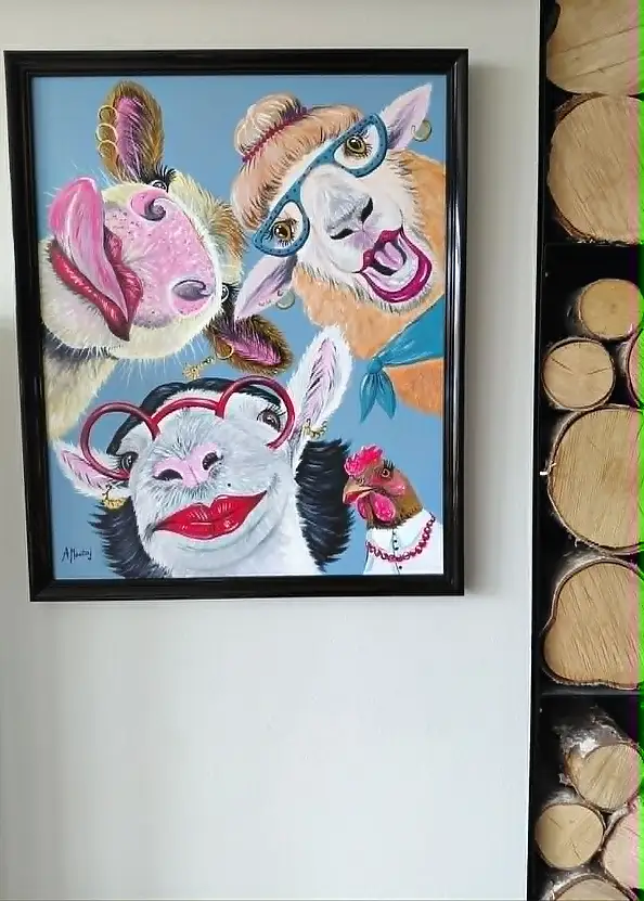 Agnieszka Mantaj, Selfie, Acrylgemälde - Platte, 40 x 50