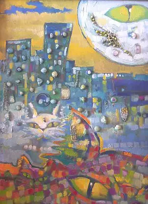 Weronika Polak - "Sen white cat" - 50 x 70cm