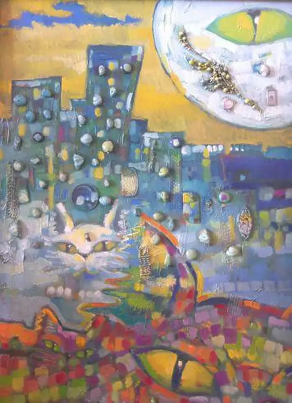 Weronika Polak - "Sen białego kota" - 50 x 70cm