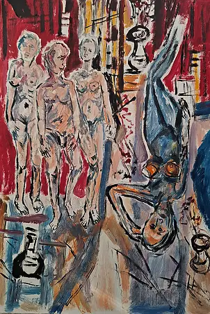 Krzysztof Chrobot, Sen, Obraz olejny - karton/tektura, 35 x 50